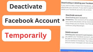 How to Deactivate Facebook Account For A Few Days [upl. by Beard]