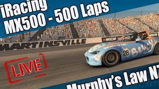 iRacing  MX500  500 laps around Martinsville in the MX5 [upl. by Lorrimer]