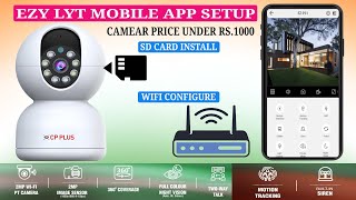 CP PLUS EZP21 ezy lyt wifi camera Unboxing SD card install Mobile App WIFI amp Storage setup guide [upl. by Berstine]