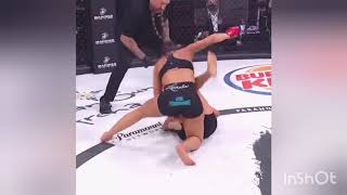 Valerie Loureda wins her 3rd Pro MMA fight against Tara Graff Knockout [upl. by Orrocos]