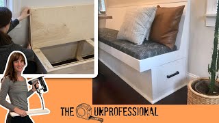 DIY Banquette Bench Bench Seating with Storage [upl. by Aizan969]