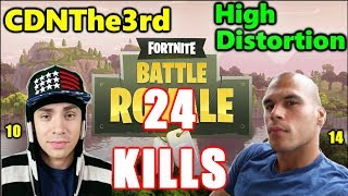 Fortnite  CDNThe3rd amp HighDistortion  24 KILLS  DUO vs SQUADS [upl. by Ahsirtak]