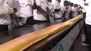 60 Indian chefs try making the worlds largest dosa in Chennai [upl. by Bohs]