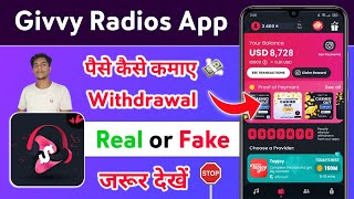 Givvy Radios Listen and Earn Withdrawal  Givvy Radios [upl. by Elbag]