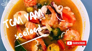 TOMYAM SEAFOOD lemak manisss jedagjedug food cooking [upl. by Neff]