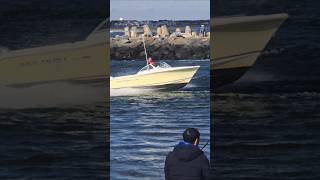 Sea Hunt Boat  200 HP Outboard Is Quite Nice In The Manasquan Inlet [upl. by Ria]