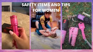 SAFETY ITEMS AND TIPS FOR WOMEN  Safety must have tiktok compilation 2020 [upl. by Nallad]