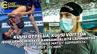 Kuusi ottelua kuusi voittoa  Jesse Urholin hakee etenemisväylää UFChen Cage Warriorsin kautta [upl. by Arevle]