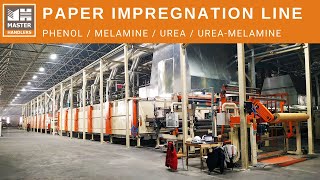 Paper Impregnation Line for HPL production amp Short Cycle Lamination Prelam  MFC  MDF  flooring [upl. by Eidissac]