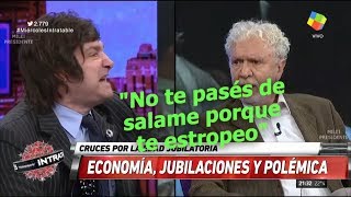 Milei casi a las piñas con un desubicadoquotVení a partirme la nariz viejo acabadoquotIntratabl250418 [upl. by Petty]