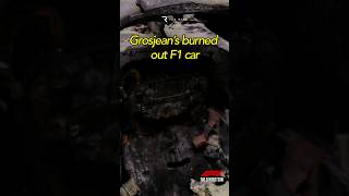 🚒 Grosjeans BURNED OUT F1 car up close [upl. by Adrea]