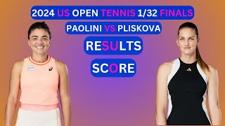 Jasmine Paolini vs Karolina Pliskova Results amp Score 2024 US Open Tennis 132Finals [upl. by Lucier]