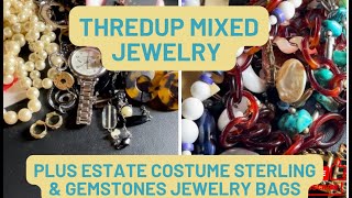 ThredUP 15 Piece Mixed Rescue Jewelry Box GA VS Estate Jewelry Sterling amp Costume Bags [upl. by Naegem]