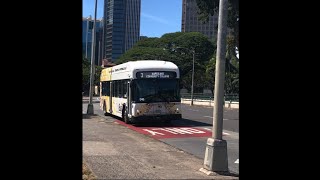 Thebus Honolulu Bus 4007 Gillig Low Floor Battery Electric 40 Ft Route 3 Kapiolani CC [upl. by Niveb]