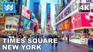 4K TIMES SQUARE in New York City USA Virtual Walking Tour Vlog amp Vacation Travel Guide [upl. by Eckblad]