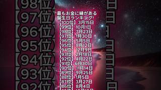 最もお金に縁がある誕生日ランキング ＃運勢ランキング ＃誕生日占い [upl. by Aerdnas]