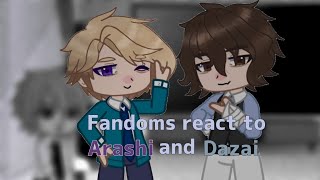 Fandoms React to Dazai and Arashi  Ensemble stars BSD Chainsaw man OMORI  13 [upl. by Rosenzweig110]