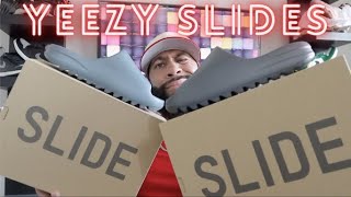 Yeezy Slides Unboxing These Look The Same [upl. by Eelarak]