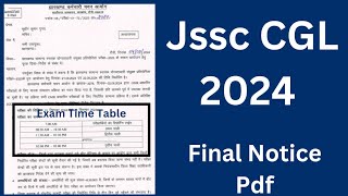 Jssc CGL 2024 New Notice update [upl. by Portland]