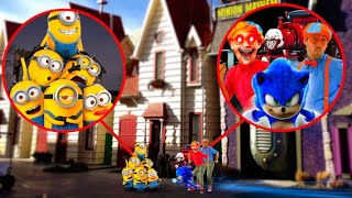 THE MINIONS FIGHT BLIPPI CURSED BLIPP SONIC AND MORE [upl. by Brook]