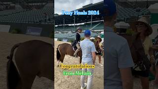 McLain Ward congratulates Carsyn after a successful final small pony victory at the USEF Pony Finals [upl. by Silletram]