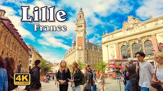 Lille France  City Walk UHD 4K [upl. by Enattirb]