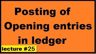 How to post the opening entries in Ledger accounting tutorial for CBSE ICSE and state boards [upl. by Einafpets]