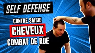 Comment se défendre contre une saisie des cheveux en combat de rue Self defense [upl. by Nayarb932]