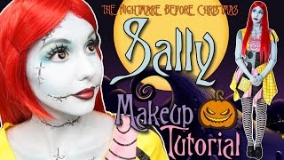 SALLY NIGHTMARE BEFORE CHRISTMAS MAKEUP TUTORIAL  Halloween 2014 [upl. by Graham]