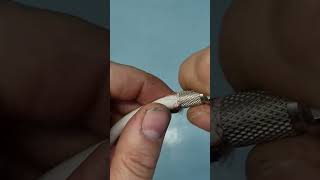 How to connect install the cable wire cord to the plug TV Coaxial Cable Screw On Connector twist [upl. by Powers]