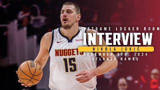 Nikola Jokić Full Postgame Locker Room Interview vs Haws 🎙  12824 [upl. by Nawk]