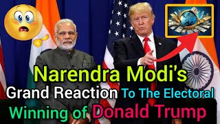 Narendra Modis reaction to Donald Trumps electoral winning🏆💪  latest news [upl. by Bonneau]