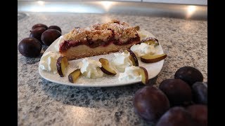 PFLAUMENKUCHEN  Zwetschgenkuchen  mit Streusel  BLITZREZEPT [upl. by Bettencourt748]