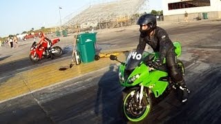 Kawasaki zx6r vs Honda CBR 1000RR Street bikes racing [upl. by Ruvolo]