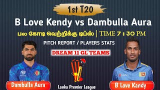 Kandy Falcons vs Dambulla Sixers 1st T20 Match KFL vs DS Dream11 Prediction Tamil GL Team [upl. by Yerocaj104]