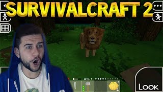 Survivalcraft 2  IM LEARNING THE BASICS WE FOUND A LION Lets Play [upl. by Aihselef739]