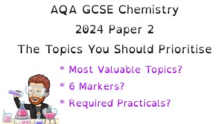 2024 AQA  GCSE Triple Chemistry  Paper 2  What topics to prioritise [upl. by Stoughton]