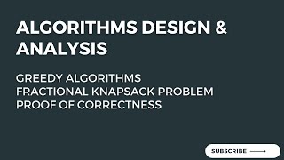 92 Proof of Correctness of Greedy Algorithm of Fractional Knapsack Problem 22 [upl. by Anirehtac]