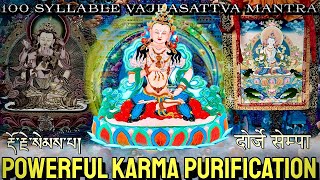 ☸️Powerful Karma Purification Mantra100 Syllable Mantra Of Vajrasattva Tibetan Mantra Om Benza [upl. by Lienahs]