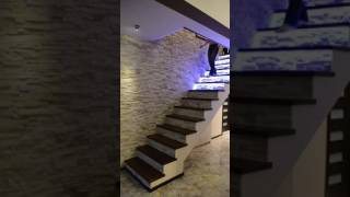 Solid oak staircase with intelligent led lighting [upl. by Neiviv]