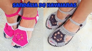 DIY SANDÁLIA DE HAVAIANAS CROCHÊ [upl. by Viquelia]