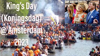 King’s Day Koningsdag 2023 celebrations at Amsterdam Netherlands  4K Walking Tour [upl. by Armstrong]