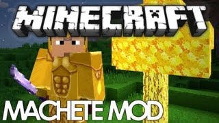 Minecraft Mods  Machete Mod  GOLDEN TREES MOD  Minecraft Mod Showcase [upl. by Allianora413]