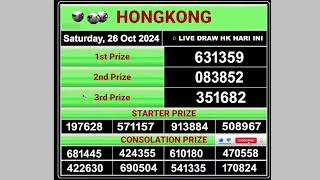 Hongkong Live draw result 26102024  Live Draw HK [upl. by Einhpad]