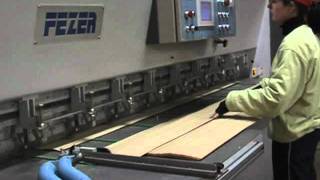 Veneer Jointing Guillotine with Glue Application Unit  Guilhotina Refiladeira [upl. by Deina276]