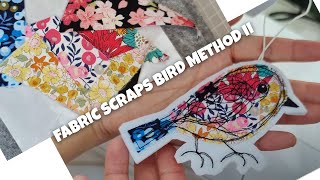 how to turn fabric scraps into birds method 2 [upl. by Eenhpad]