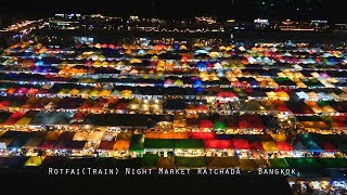 Colorful Market  ตลาดนัดรถไฟ  RotfaiTrain Night Market Ratchada Bangkok 4K [upl. by Magree]