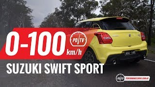 2018 Suzuki Swift Sport 0100kmh amp engine sound manual vs auto [upl. by Cadal]