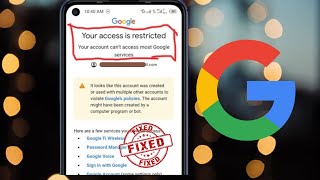 your access is restricted your account cant access most google services2024 [upl. by Anirtek]