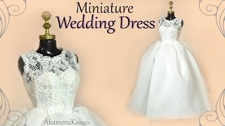 How to Mini Wedding Dress  Doll  Barbie Tutorial [upl. by Evyn670]